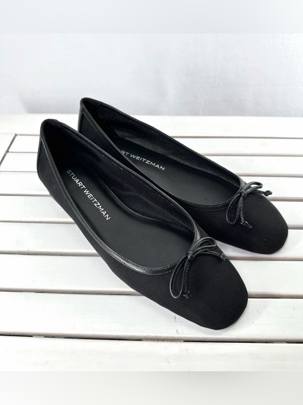 Stuart Weitzman Arabella Mesh Ballet Flats Black Sz 7